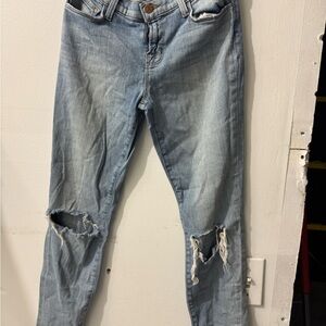 J Brand Light Blue Distressed Skinny Jeans